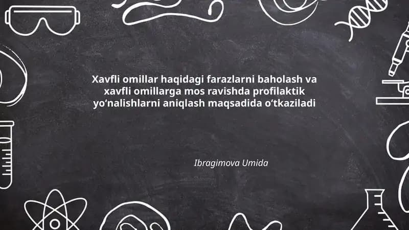 Xavfli omillarni aniqlash uchun metodologik yondashuvlar