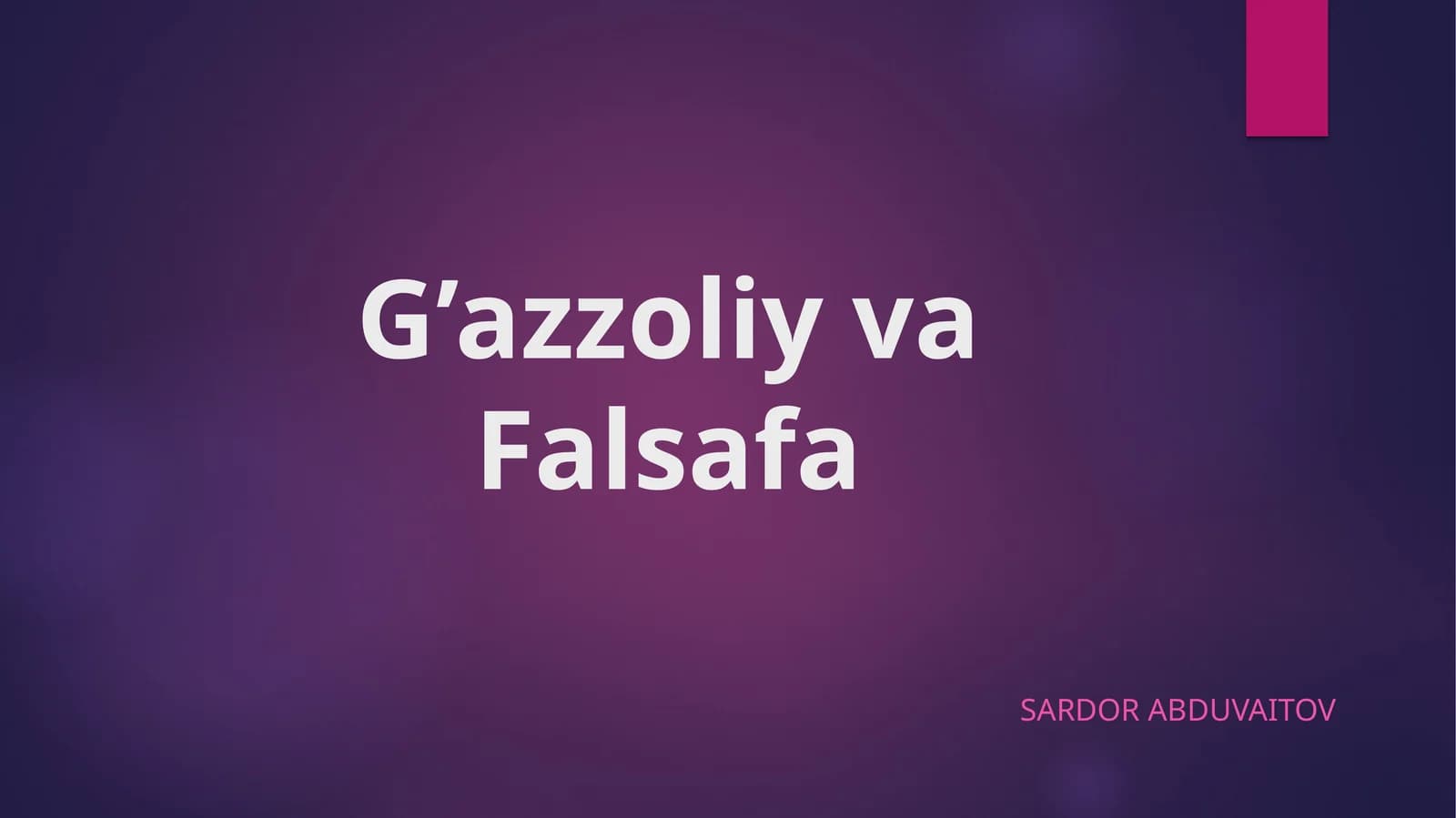 G’azzoliy va Falsafa