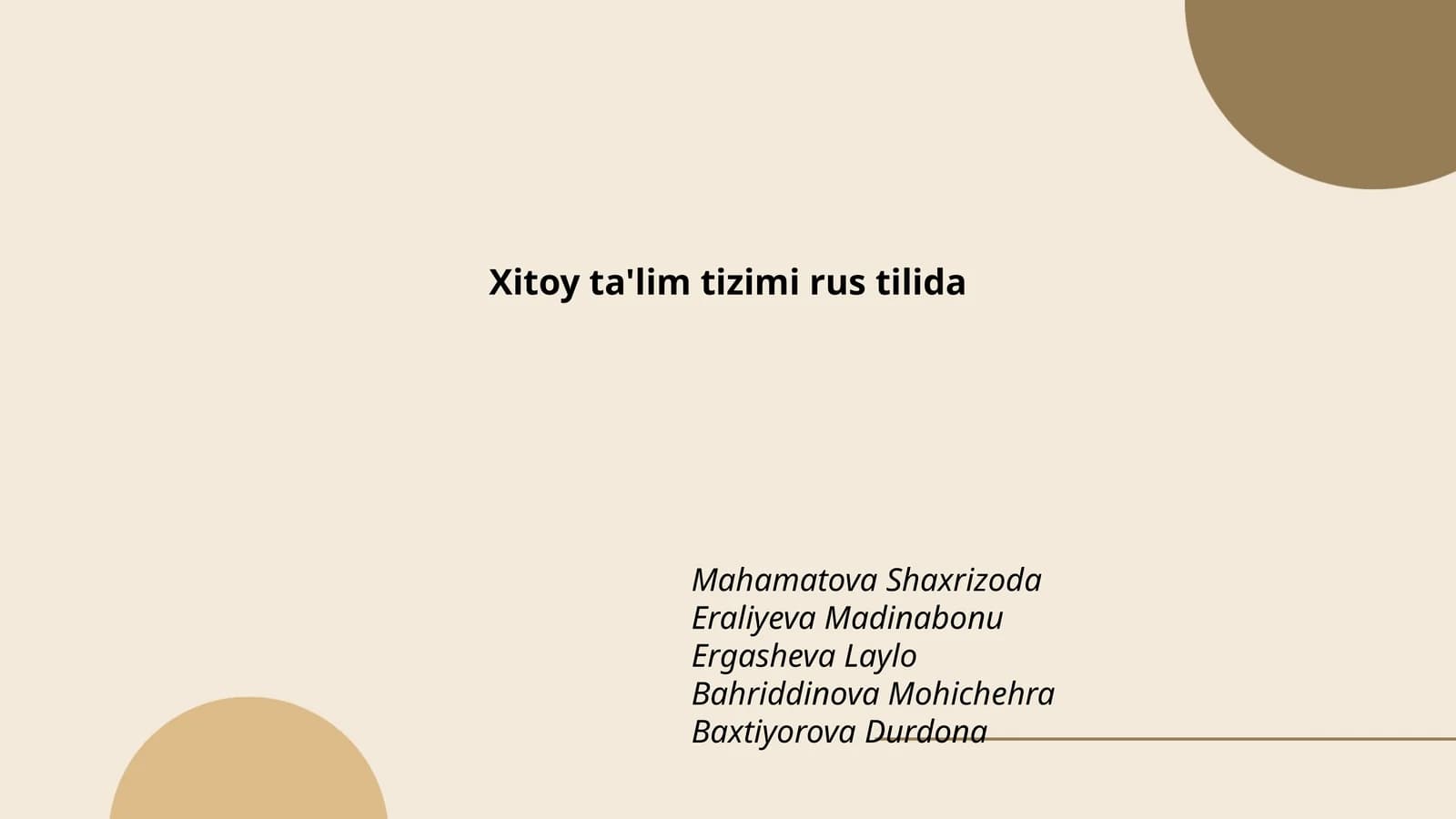 Xitoy ta'lim tizimi rus tilida