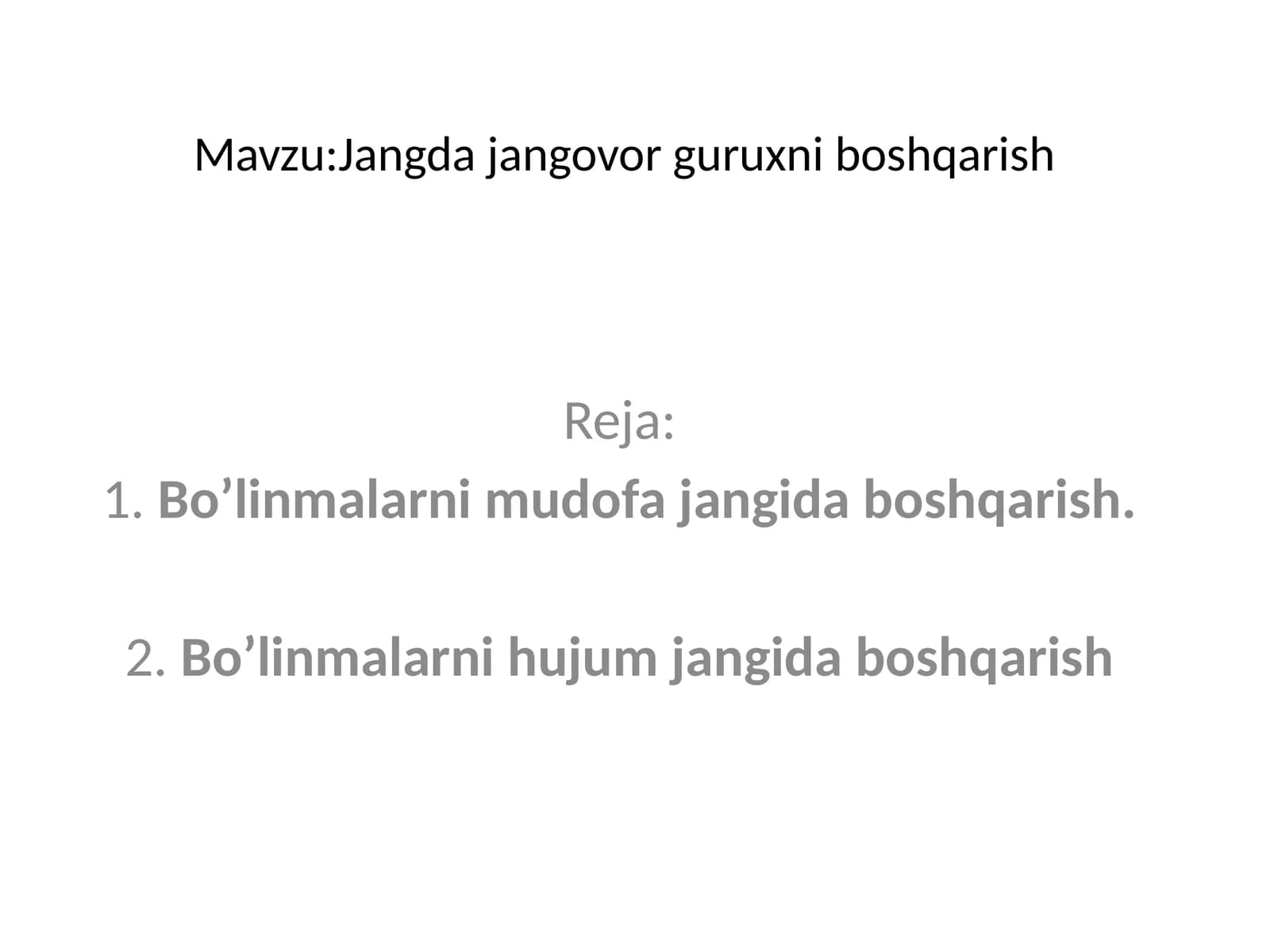 Jangda jangovor guruxni boshqarish