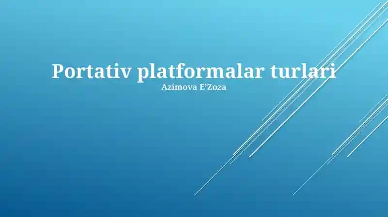 Portativ platformalar turlari