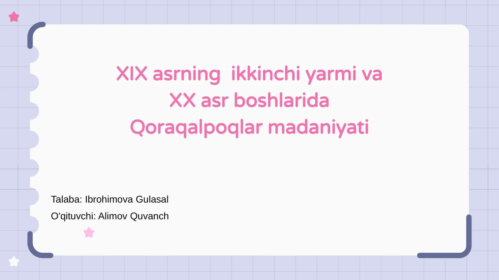 Qoraqalpoqlar madaniyati XIX asrning ikkinchi yarmida