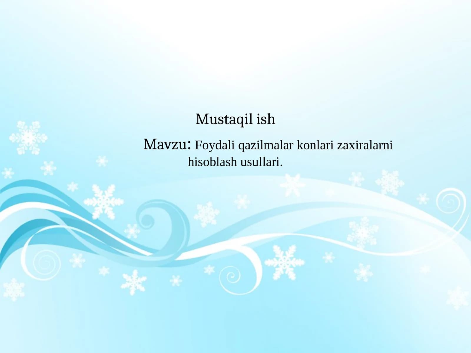 Foydali qazilmalar konlari zaxiralarni hisoblash usullari.