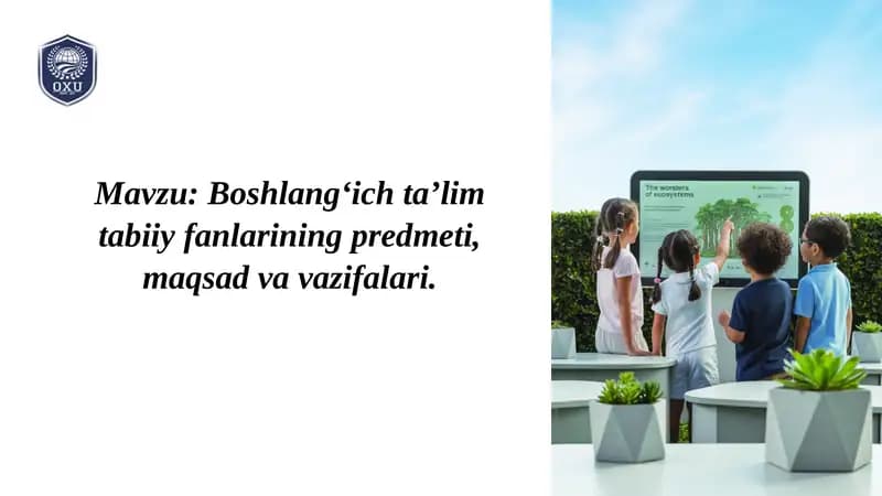 Boshlang'ich ta'lim tabiiy fanlari