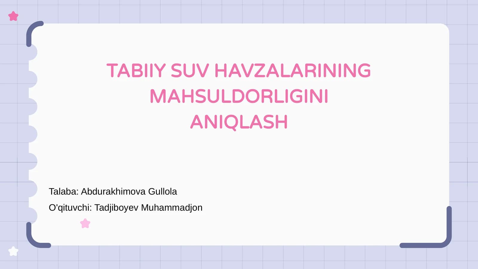 Tabiyy SUV Havzalarining Mahsuldorligi