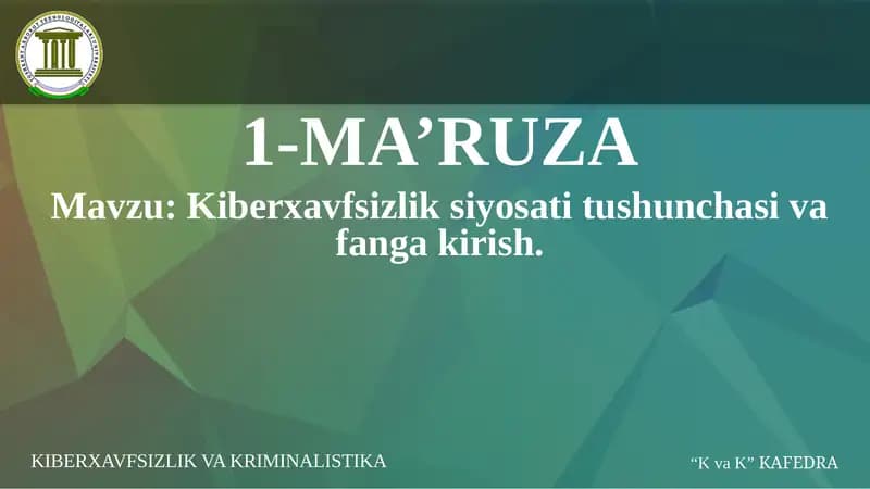 Kiberxavfsizlik