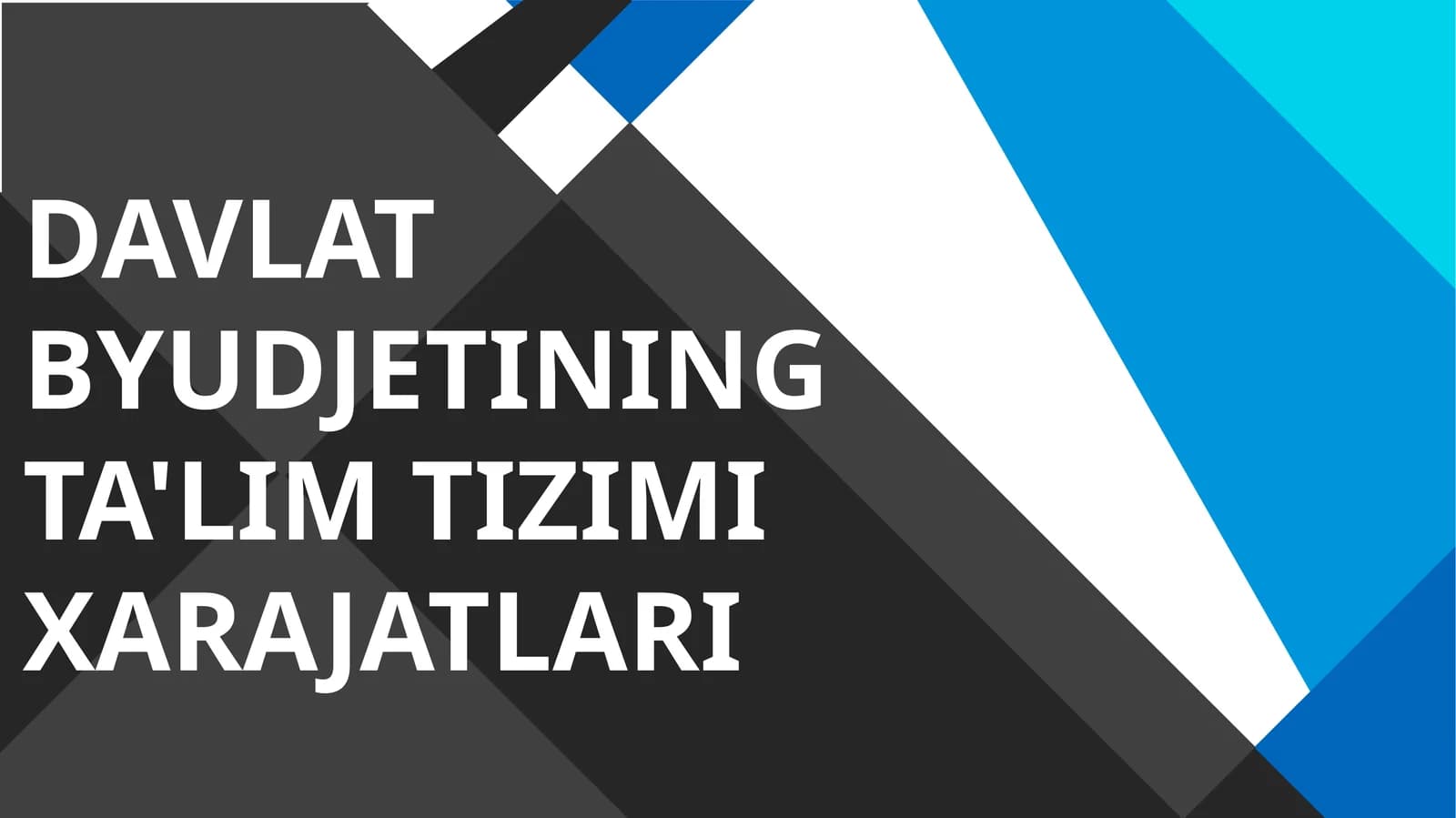 DAVLAT BYUDJETINING TA'LIM TIZIMI XARAJATLARI