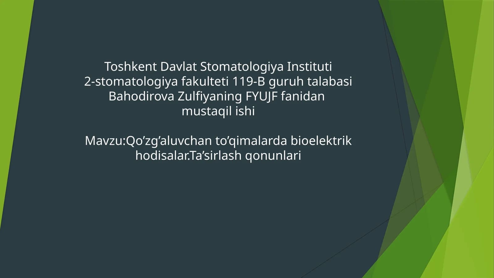 Qo’zg’aluvchanlik va to’qimalar biologiya elektr h.odisalar