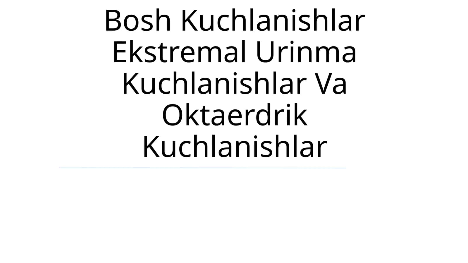 Bosh Kuchlanishlar Ekstremal Urinma Kuchlanishlar Va Oktaerdrik Kuchlanishlar