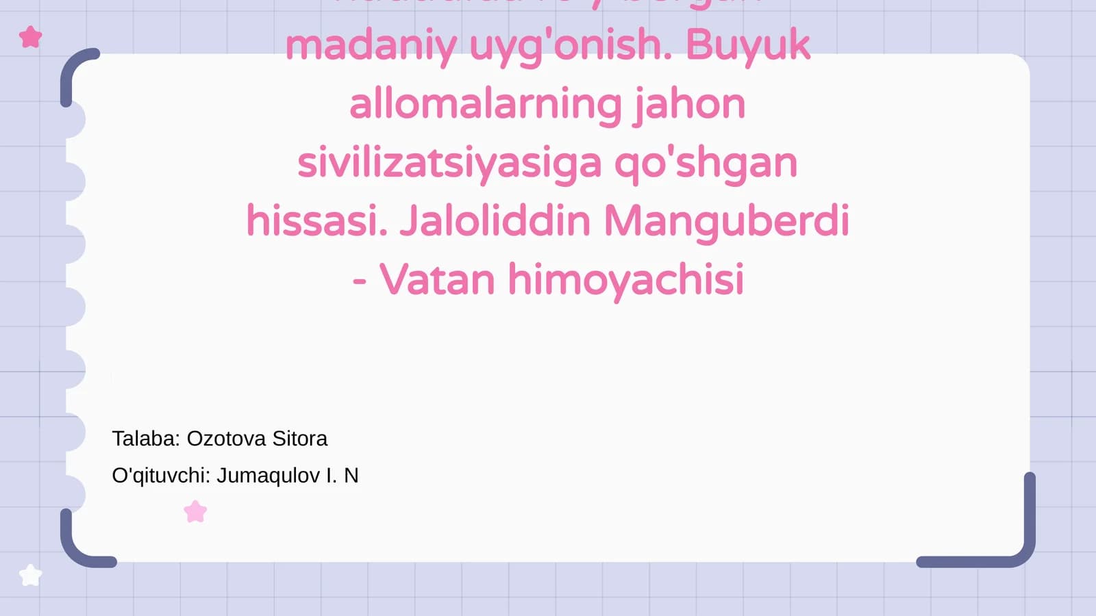 Jaloliddin Manguberdi - Vatan himoyachisi