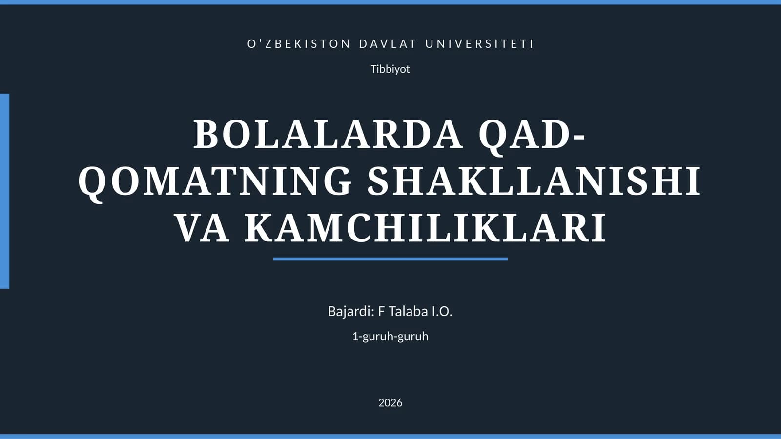 BOLALARDA QAD-QOMATNING SHAKLLANISHI VA KAMCHILIKLARI