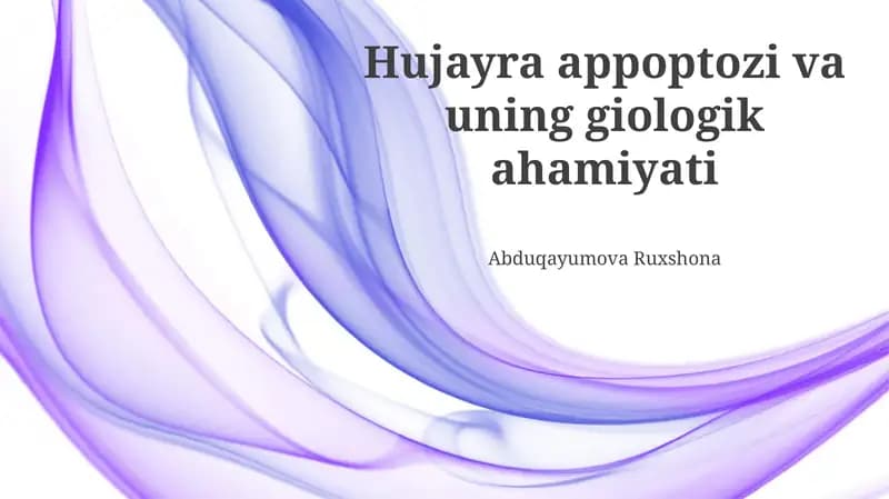 Hujayra appoptozi va uning giologik ahamiyati