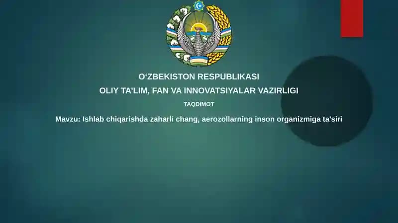Zaharli chang va aerozollarning inson salomatligiga ta'siri