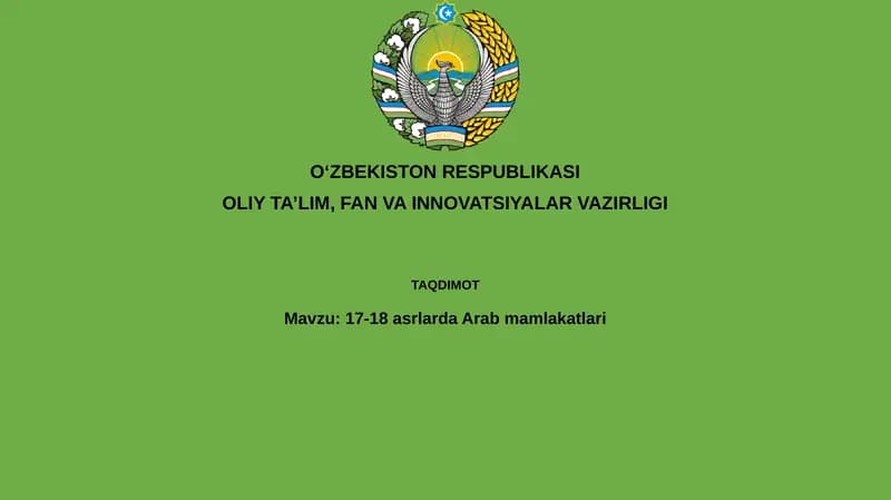 17-18asrlardaArabmamlakatlari
