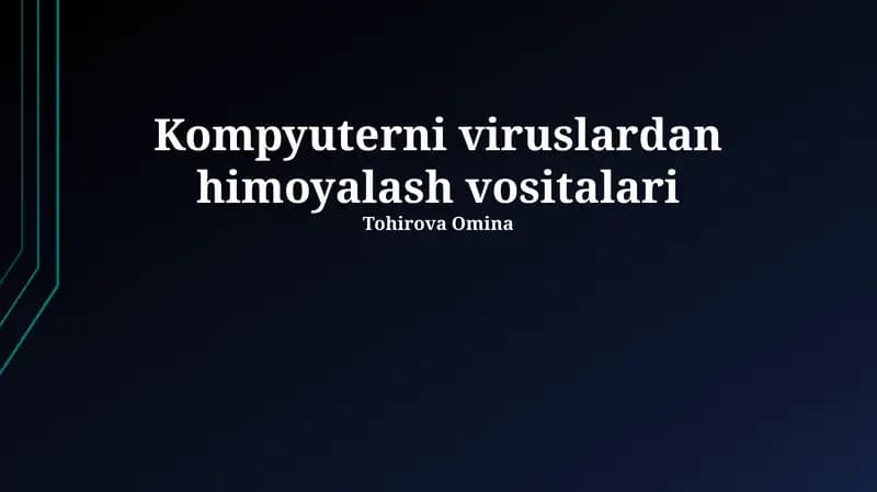 Kompyuterni viruslardan himoyalash vositalari