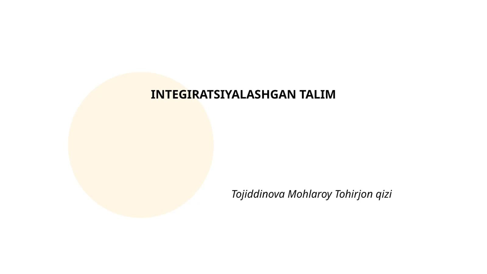 Integratsiyalashgan ta'lim