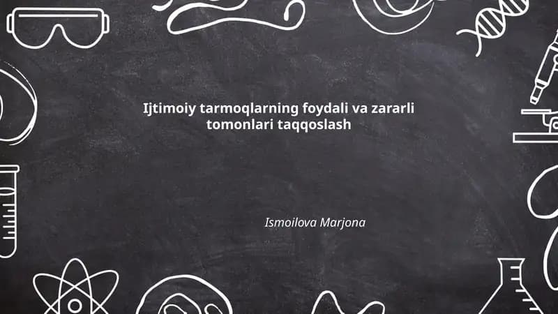 Ijtimoiy tarmoqlarning foydali va zararli tomonlari taqqoslash