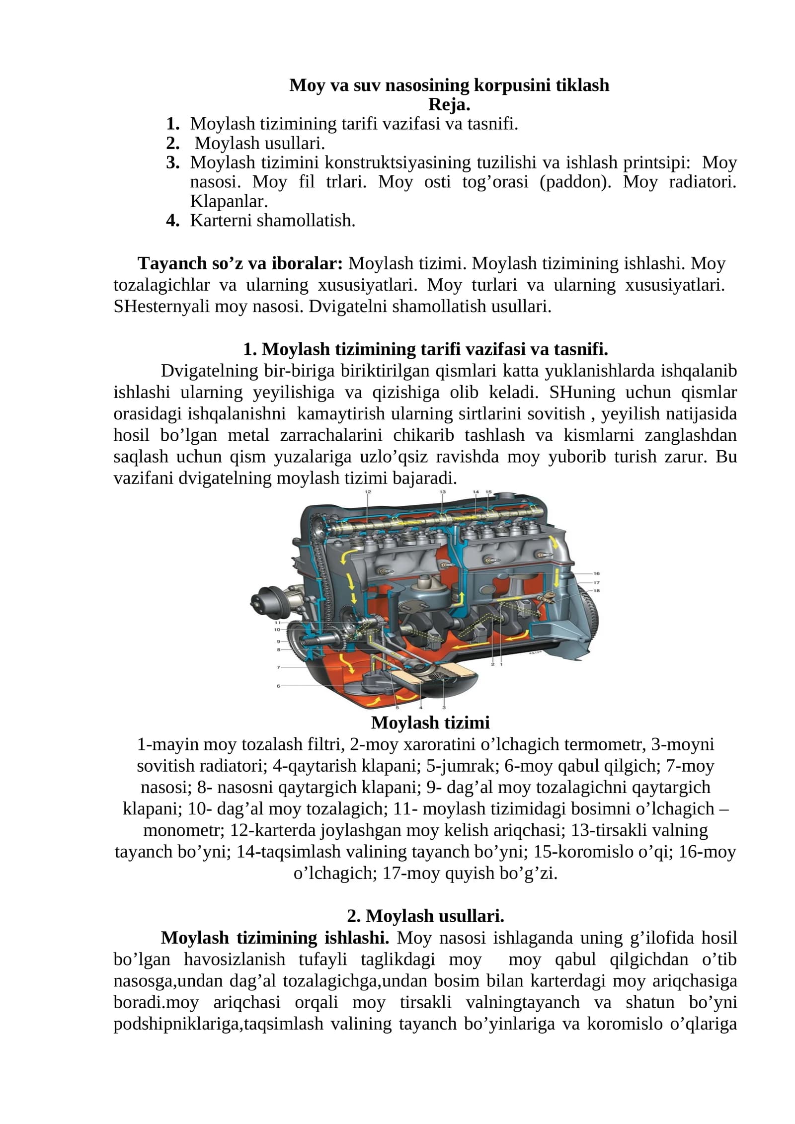 Moy va suv nasosining korpusini tiklash