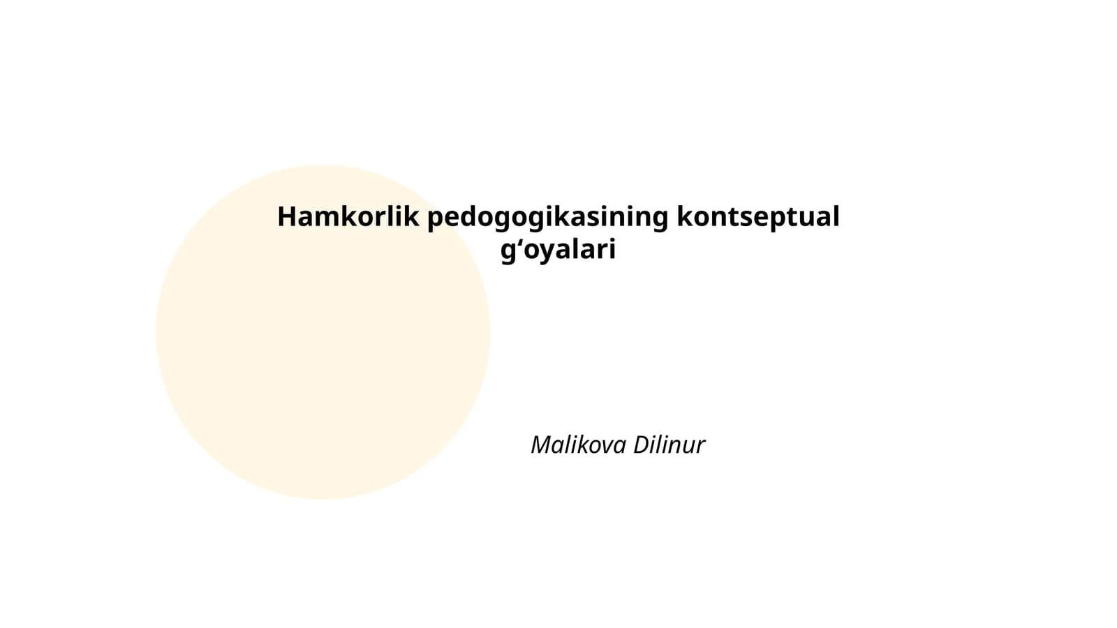 Hamkorlik pedogogikasining kontseptual gʻoyalari