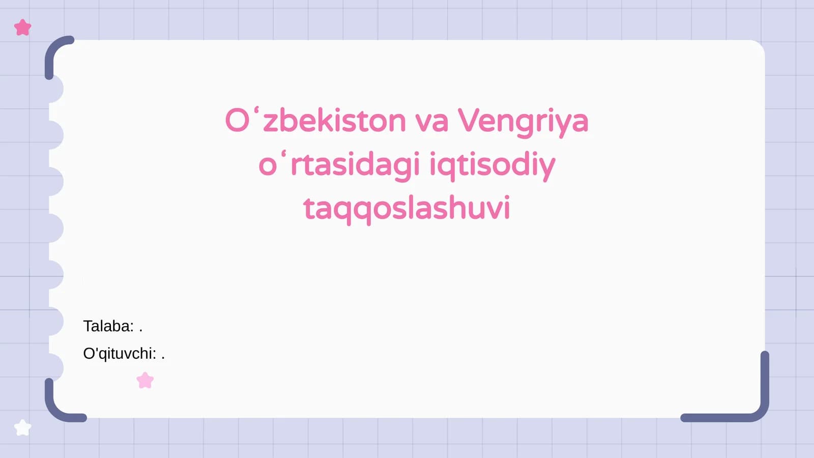 Oʻzbekiston va Vengriya oʻrtasidagi iqtisodiy taqqoslashuvi