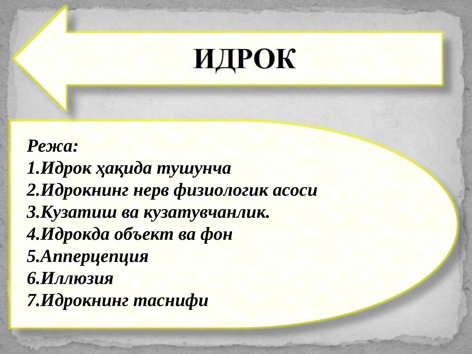 Идрок ҳақида тушунча