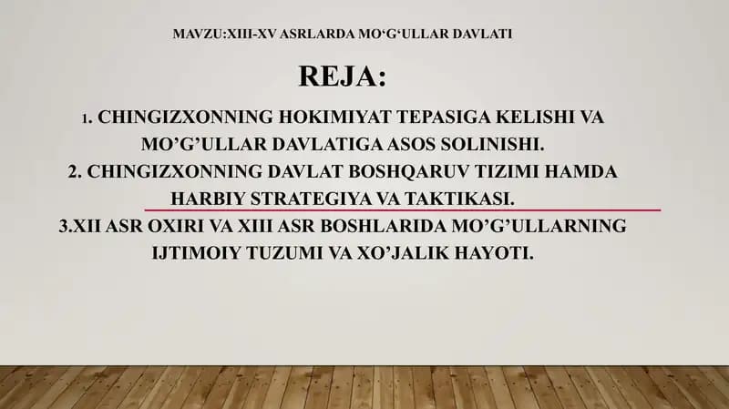XIII-XV asrlarda Mo‘g‘ullar davlati