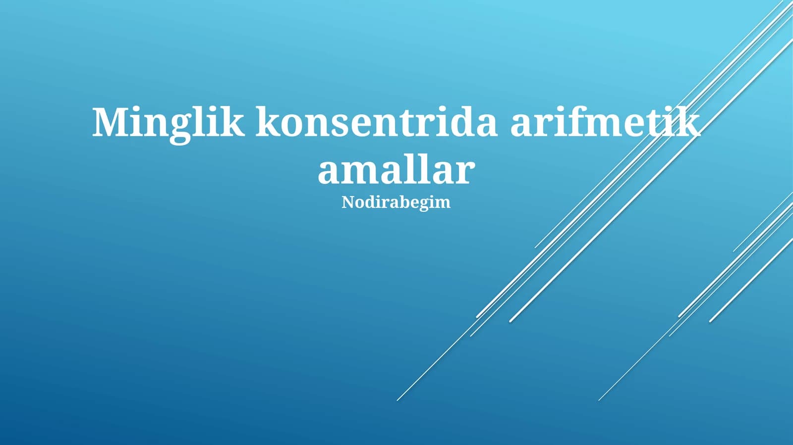 Minglik konsentrida arifmetik amallar