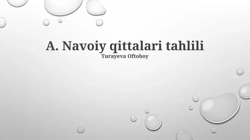 Navoiy qittalari tahlili