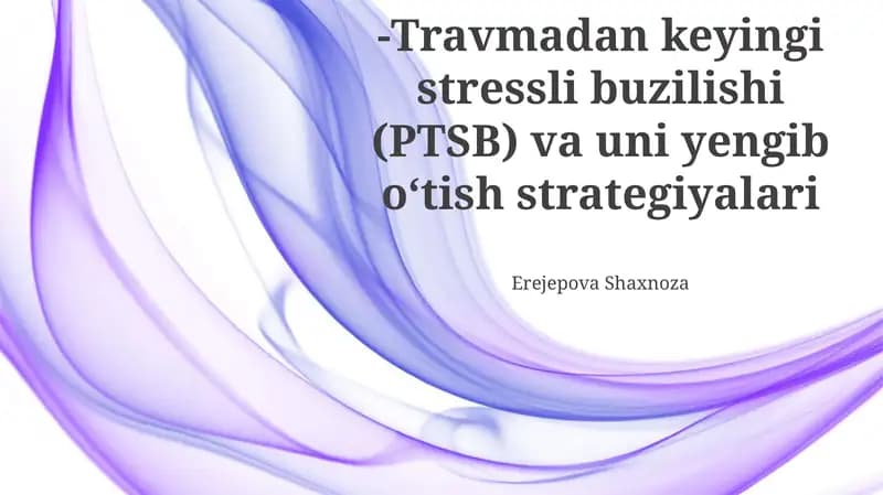 PTSD: Ta'rif, Diagnostika va Sabablari