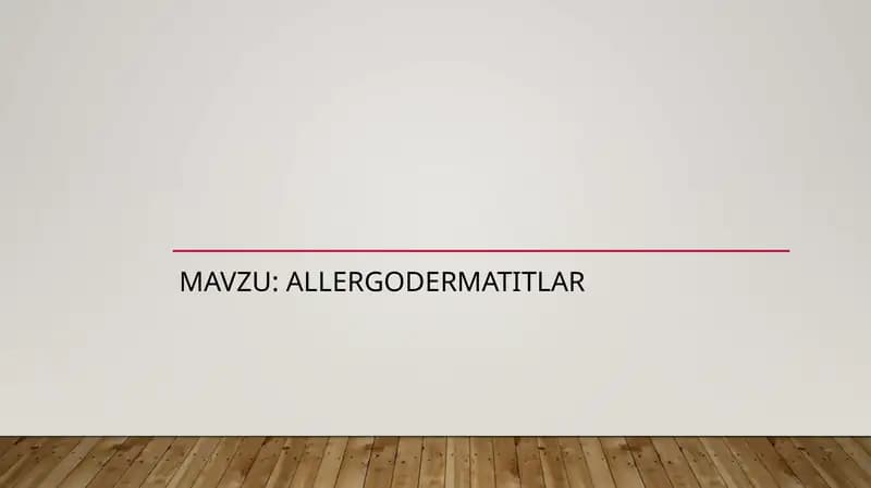 Allergodermatitlar