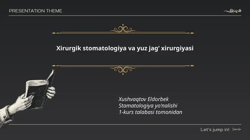 Xirurgik stomatologiya va yuz jagʻ xirurgiyasi