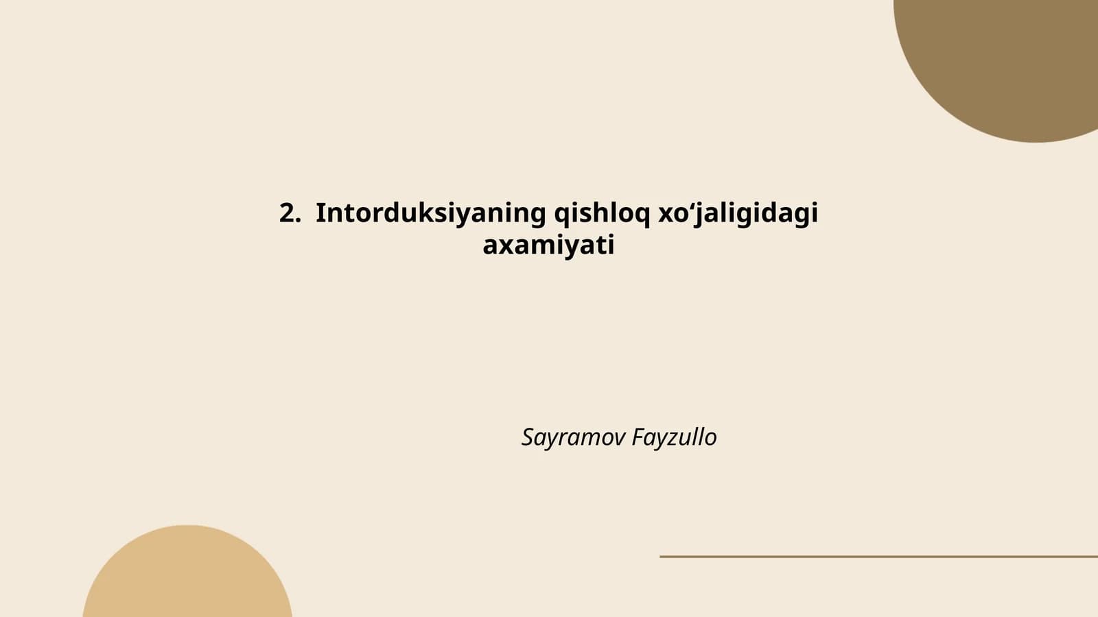 Intorduksiyaning qishloq xo‘jaligidagi axamiyati