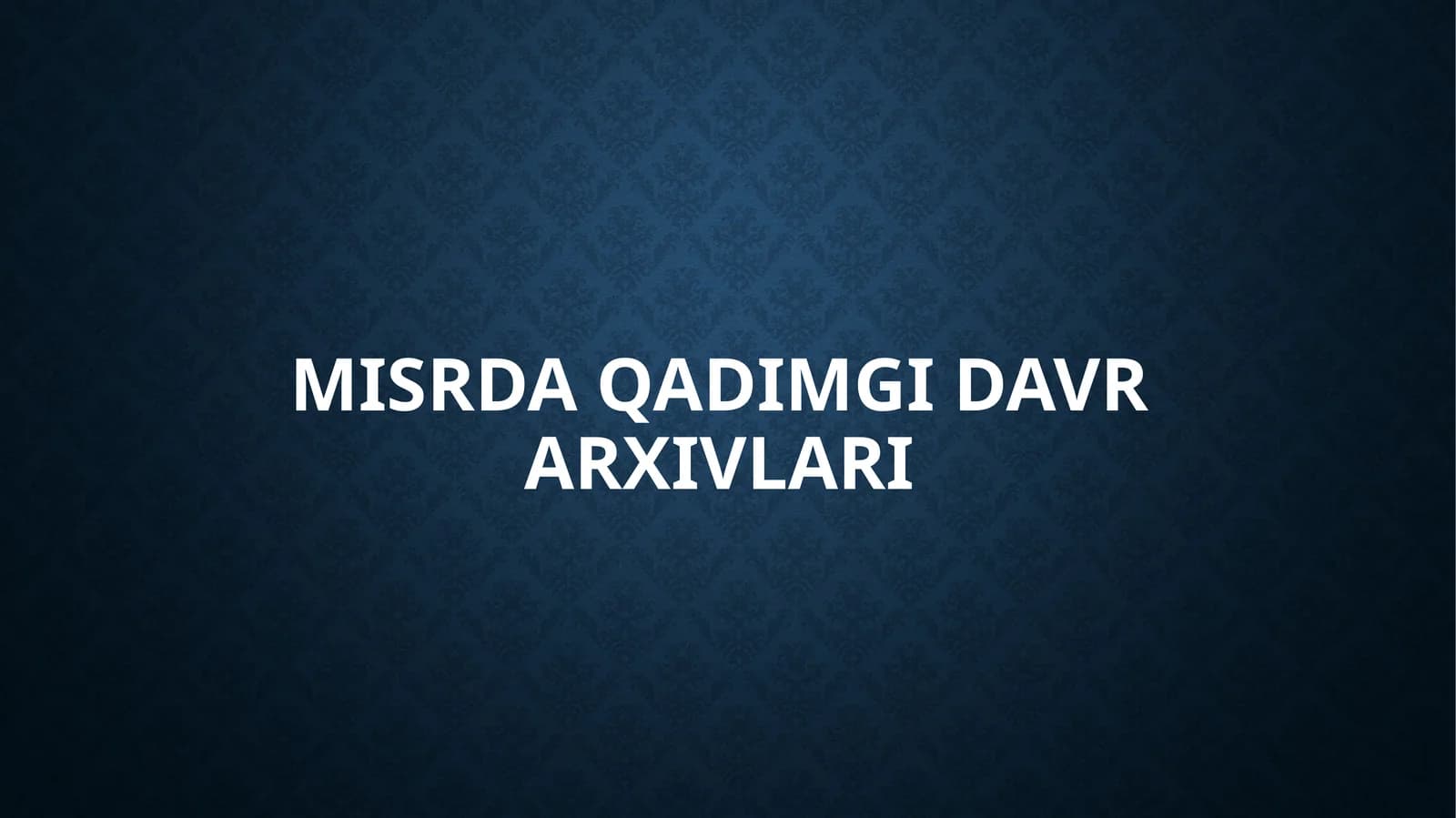 Misrda qadimgi davr arxivlari