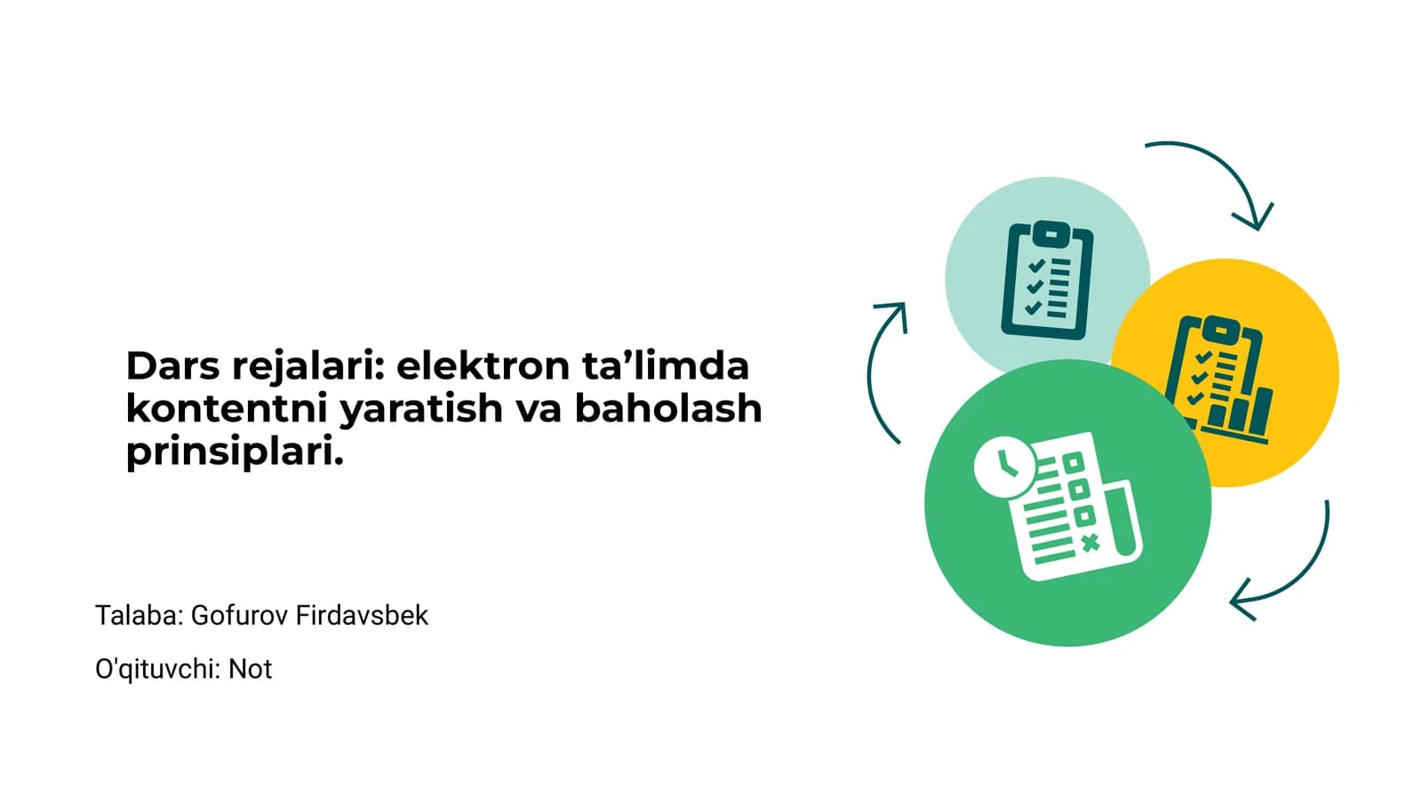 Dars rejalari va elektron ta’lim