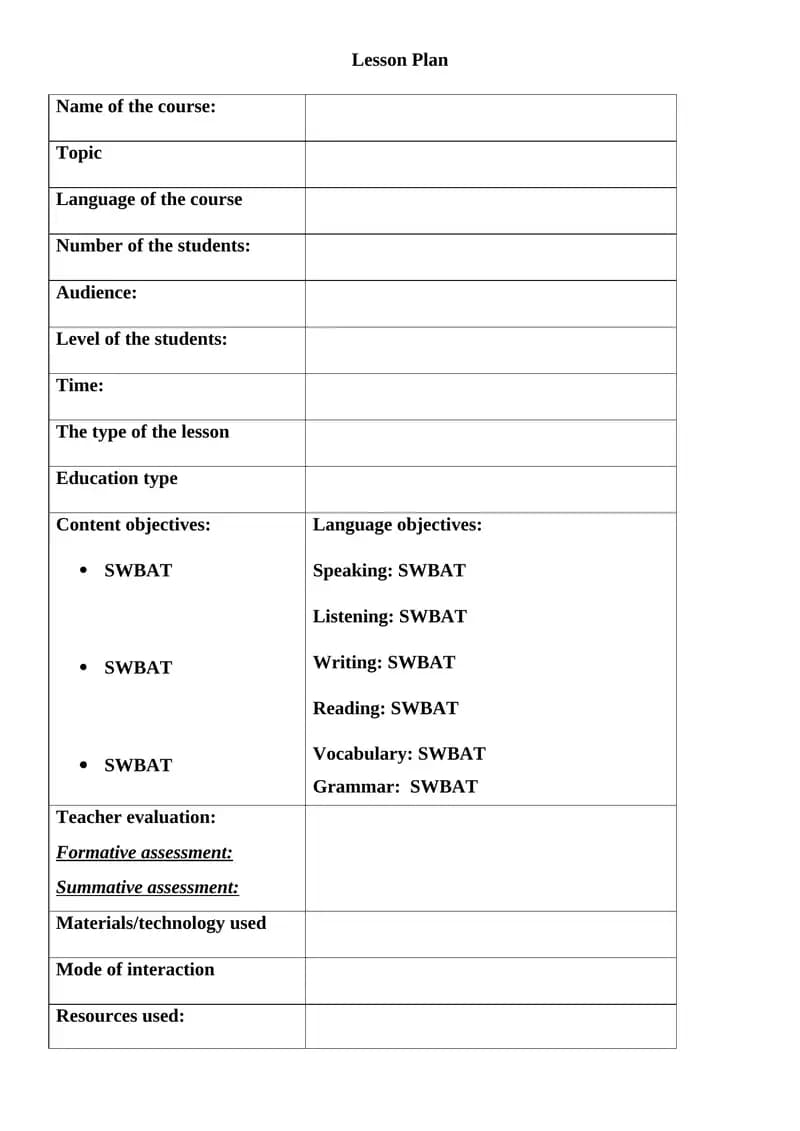 Lesson Plan