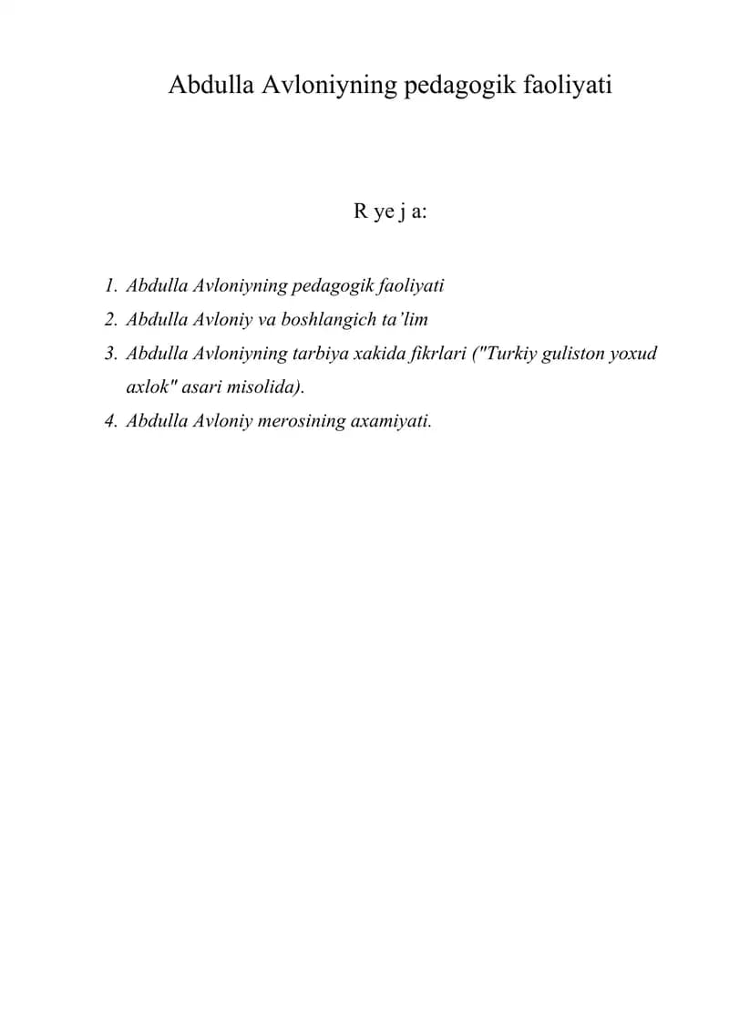 Abdulla Avloniyning pedagogik faoliyati