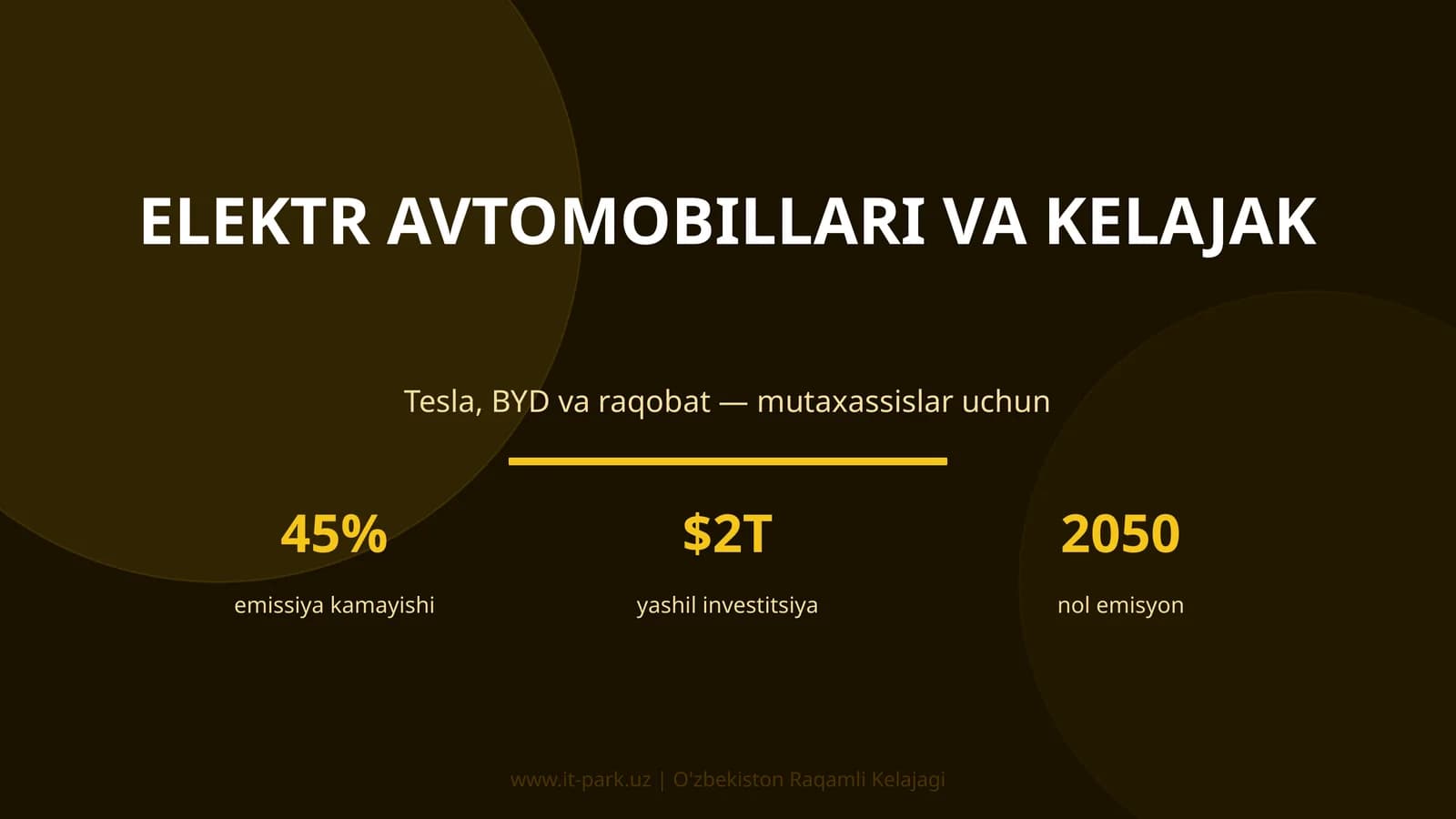 Elektr avtomobillari va kelajak