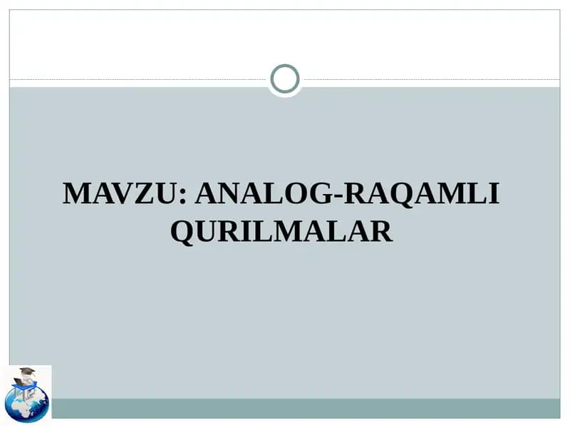 Analog raqamli qurilmalar