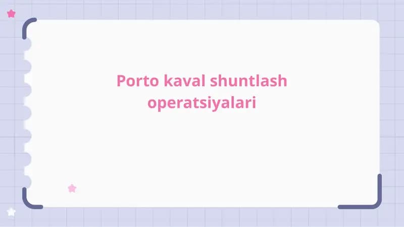 Porto kaval shuntlash operatsiyalari