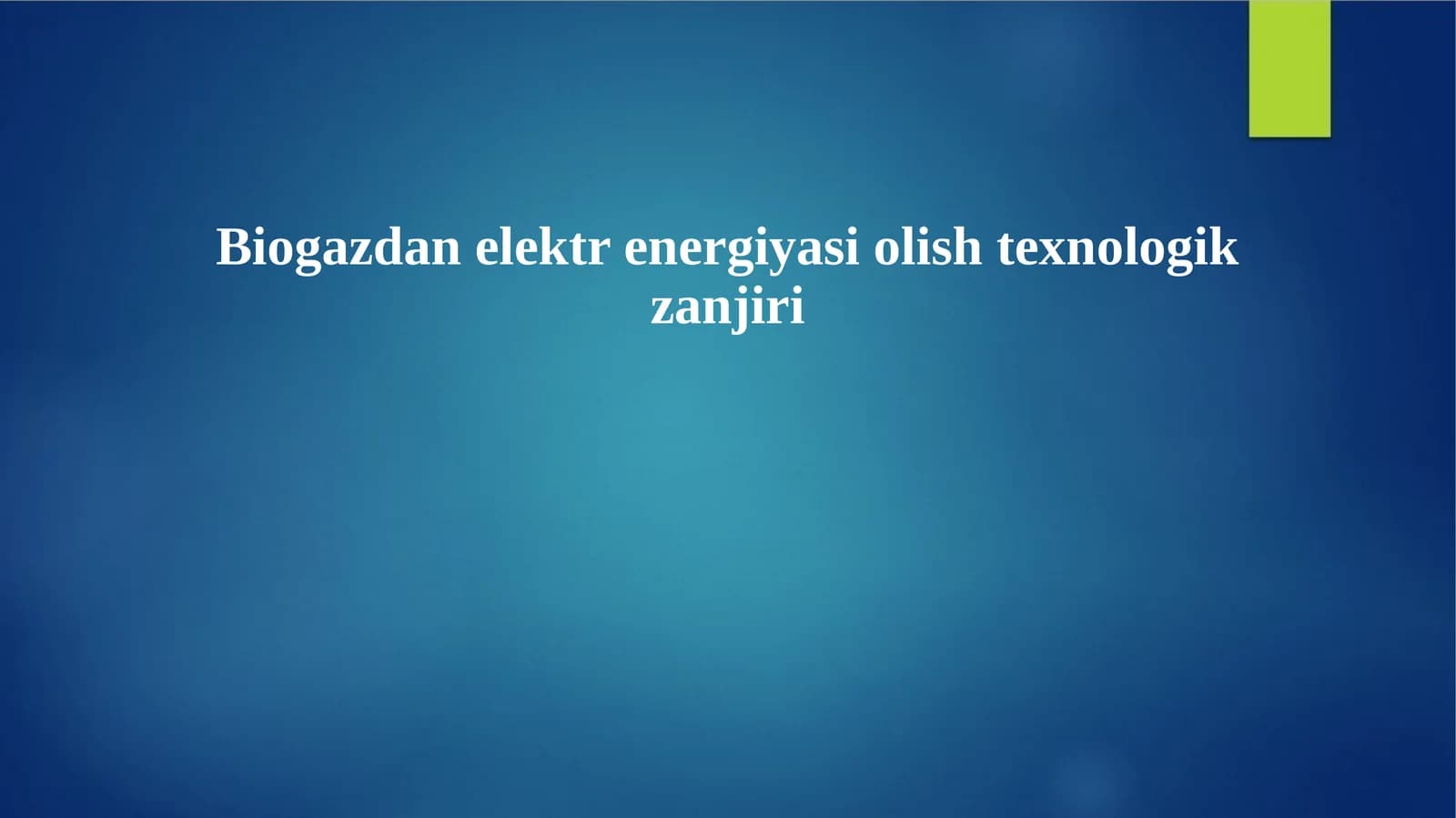Biogazdanelektrenergiyasiolishtexnologikzanjiri