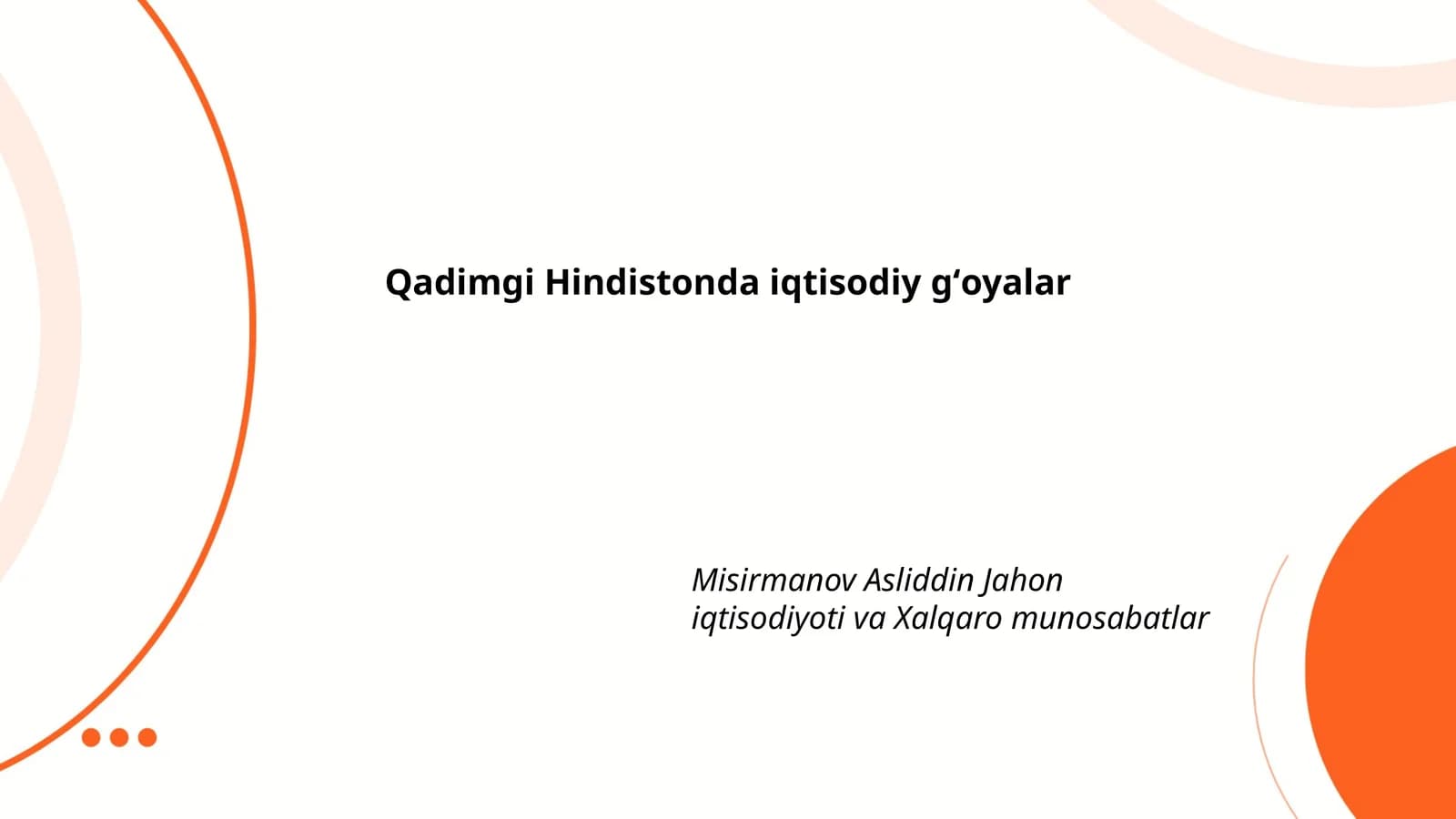 Qadimgi Hindistonda iqtisodiy gʻoyalar
