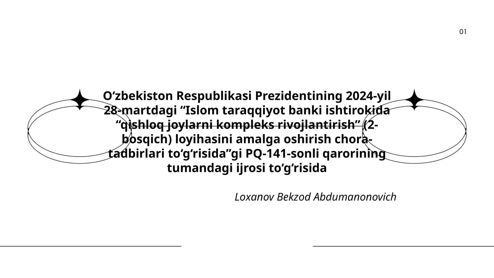 Islom taraqqiyot banki ishtirokida “qishloq joylarni kompleks rivojlantirish” (2-bosqich) loyihasi
