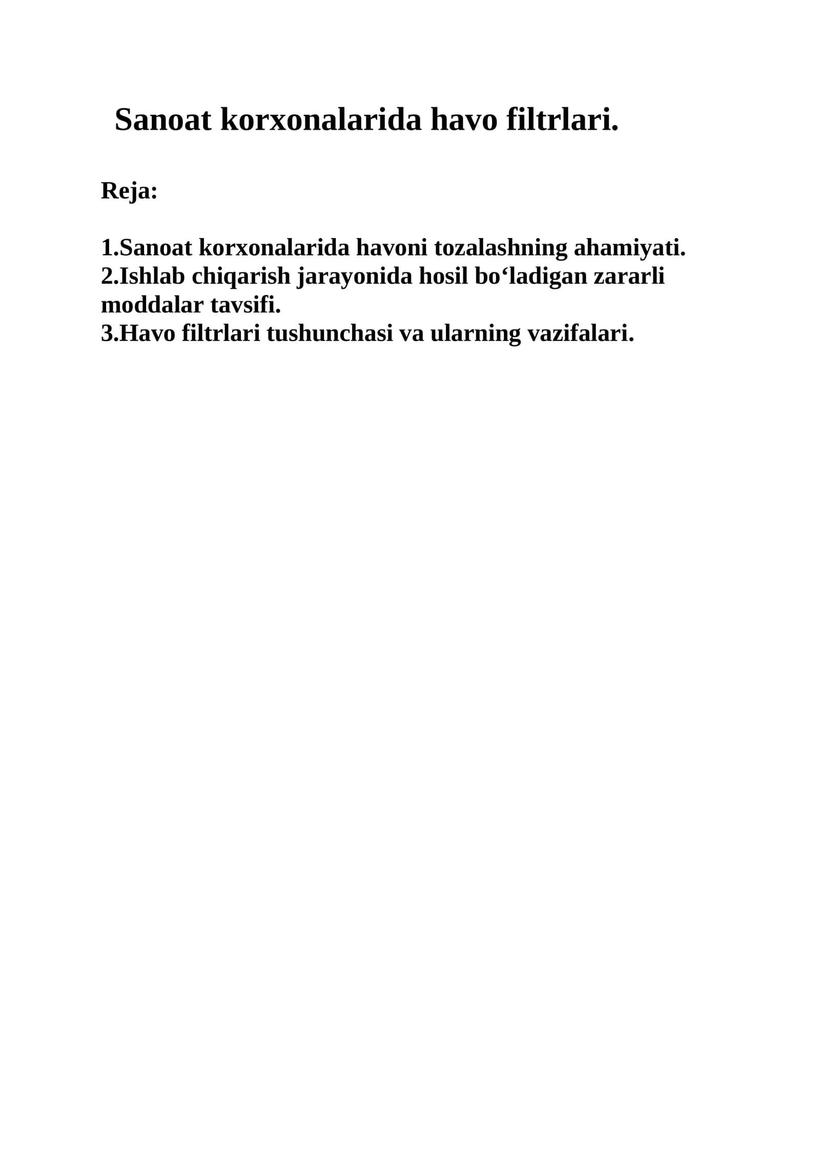 Havo filtrlari