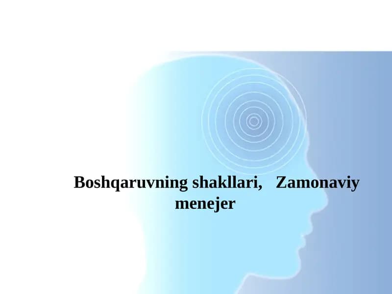 Boshqaruvning shakllari,   Zamonaviy menejer