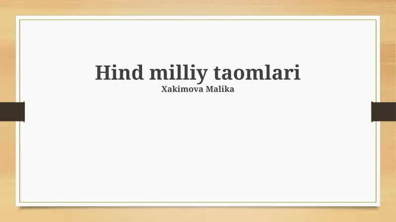 O'zbek Milliy Taomlari