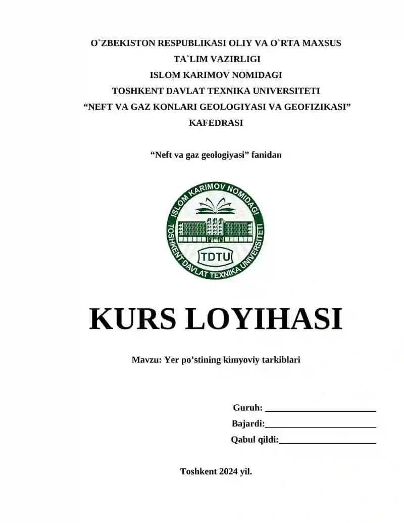 Yer po’stining kimyoviy tarkiblari