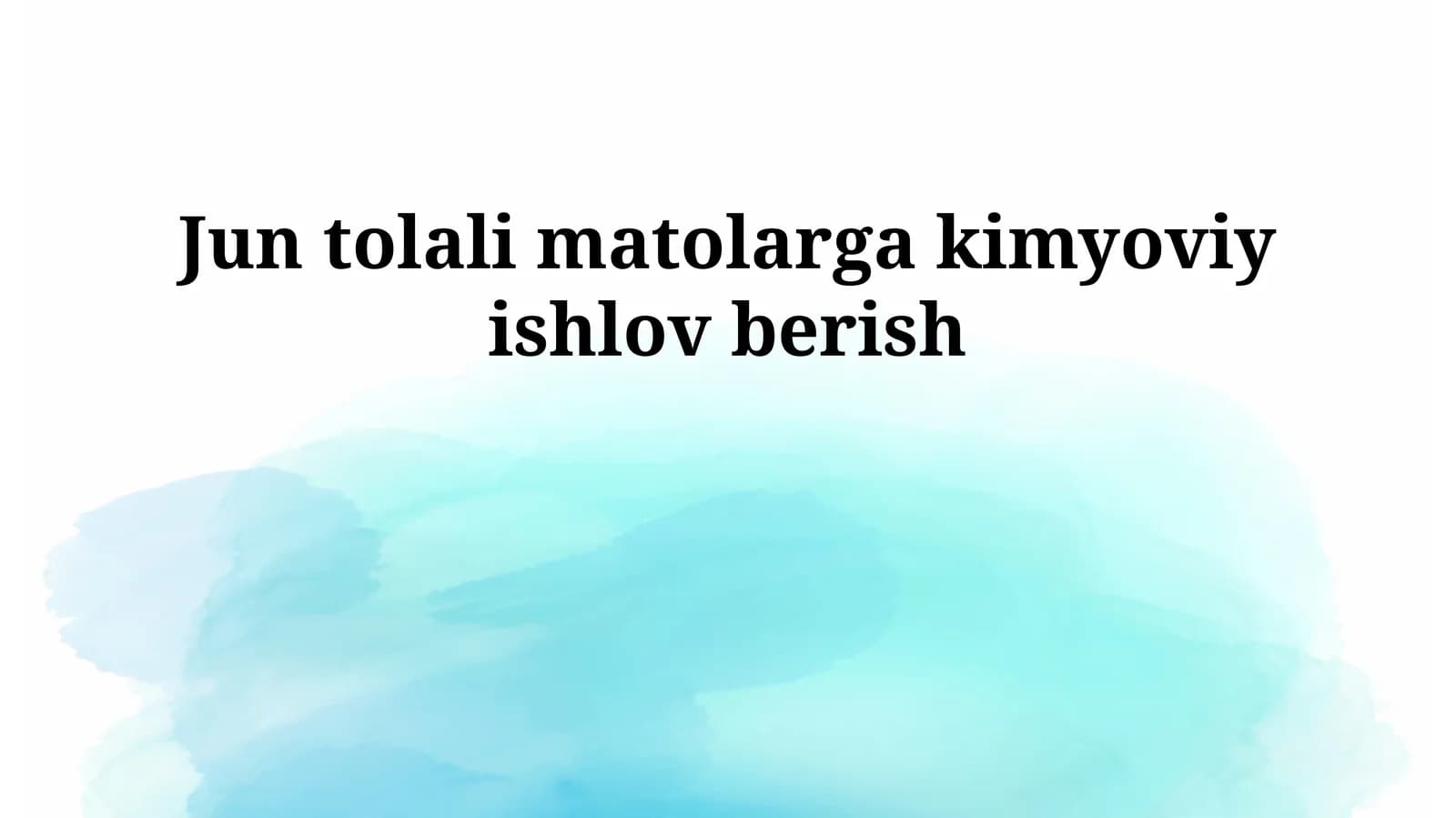 Jun tolali matolarga kimyoviy ishlov berish