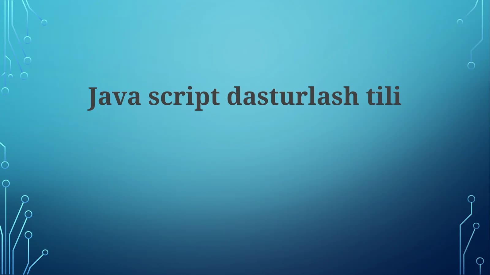 JavaScript Amaliyotida