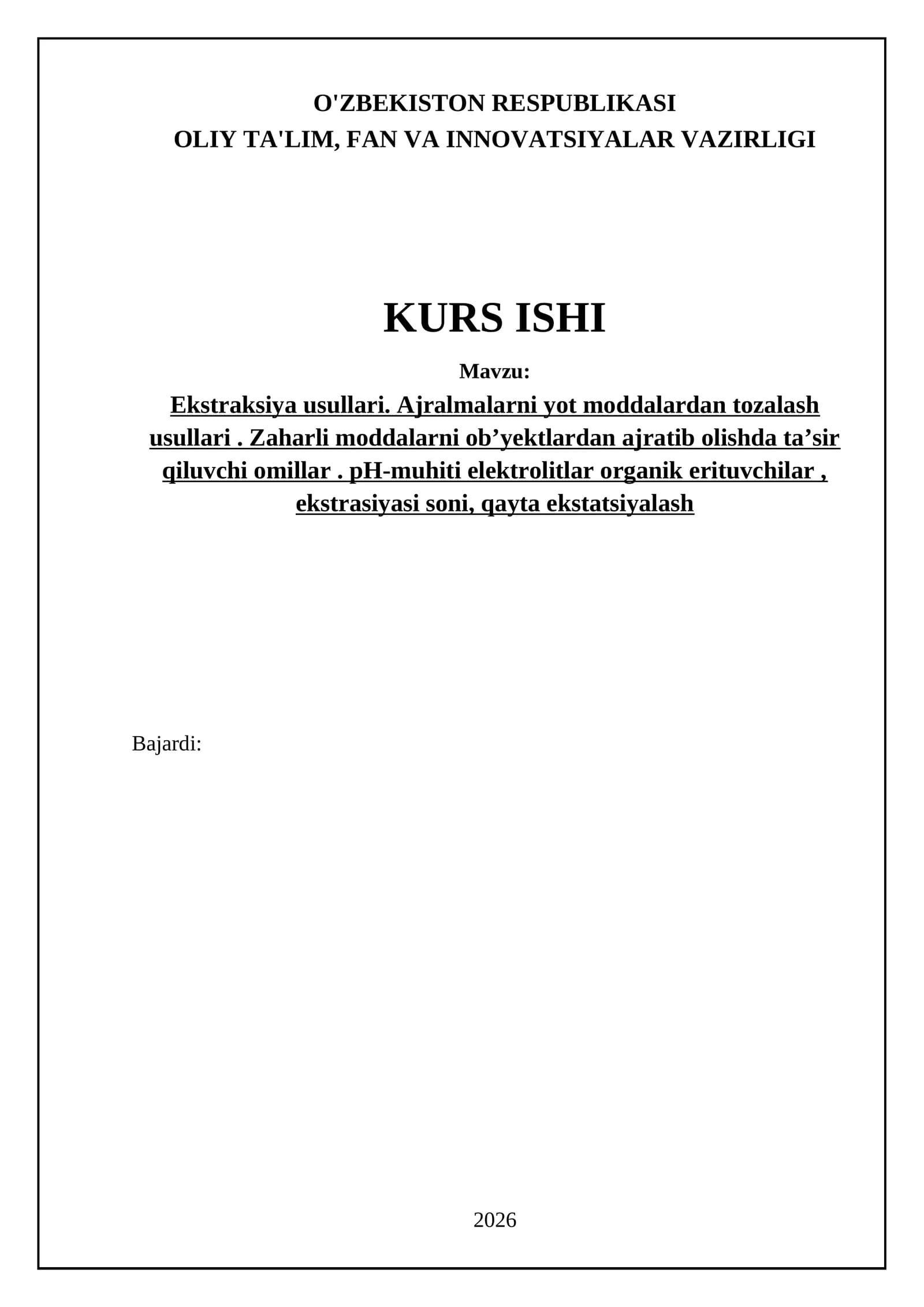Ekstraksiya Usullari va Qo'llanilishi