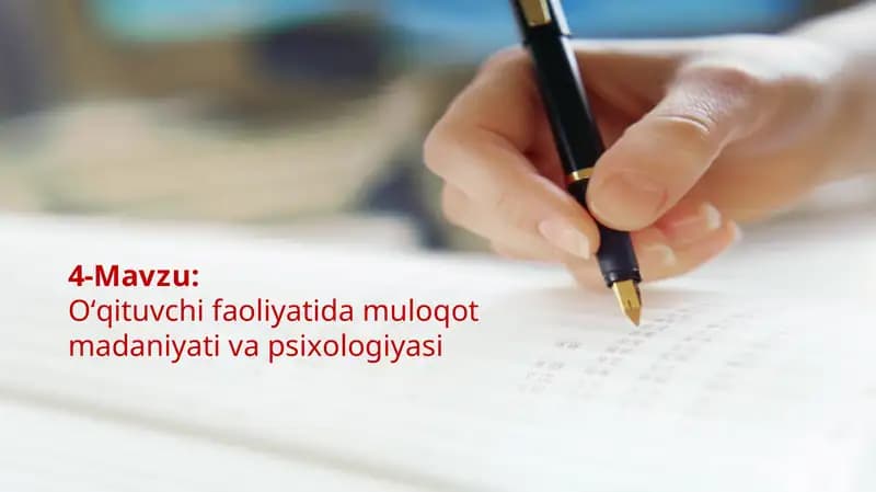 O‘qituvchi kasbiy faoliyatida muloqot madaniyatining shakllanishi